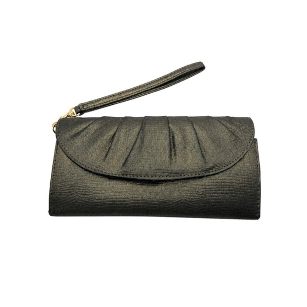 Style & Co‎ VTG Y2K Evening Pleated Wristlet Clutch Green & Kiss Knob Coin Purse